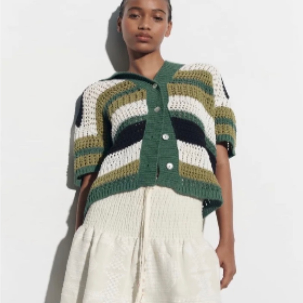 NEW ZARA Ecru Linen Blend Short Skirt